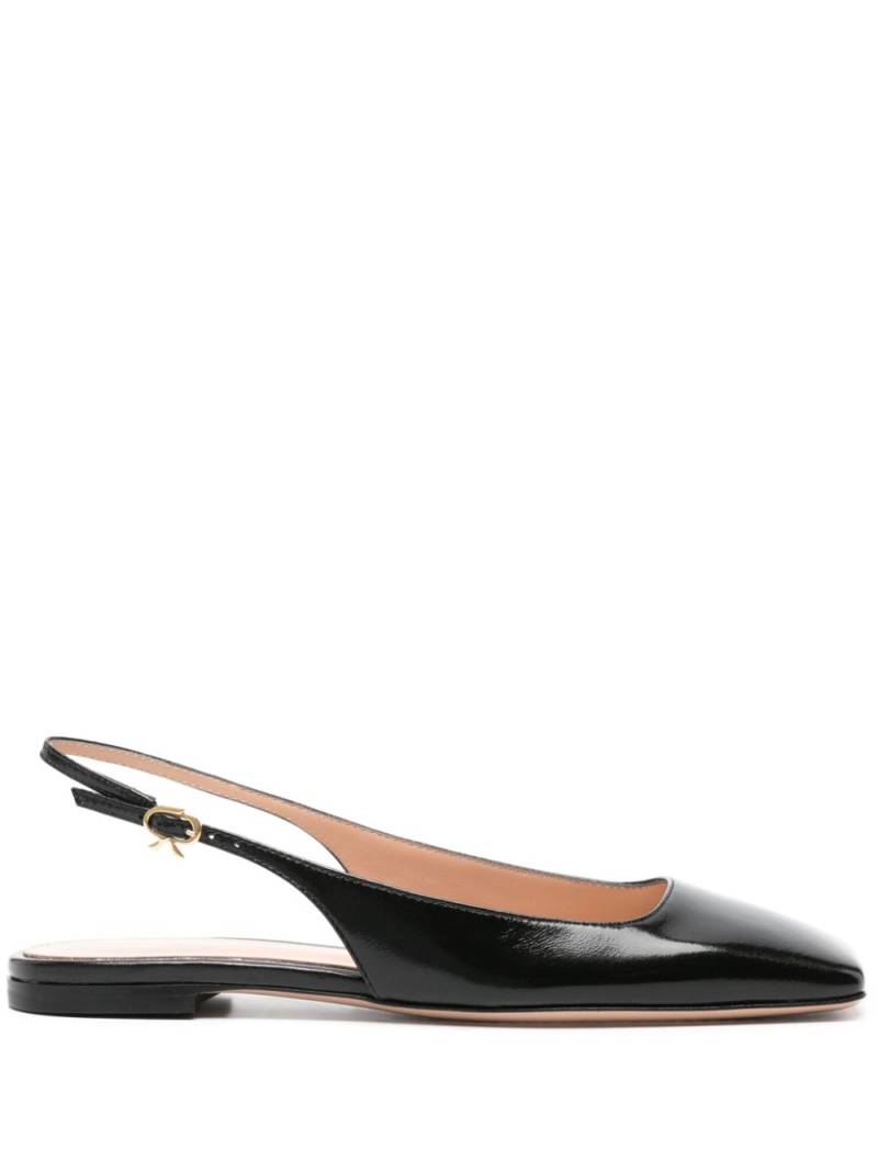 Gianvito Rossi square-toe slingback ballerina shoes - Black von Gianvito Rossi