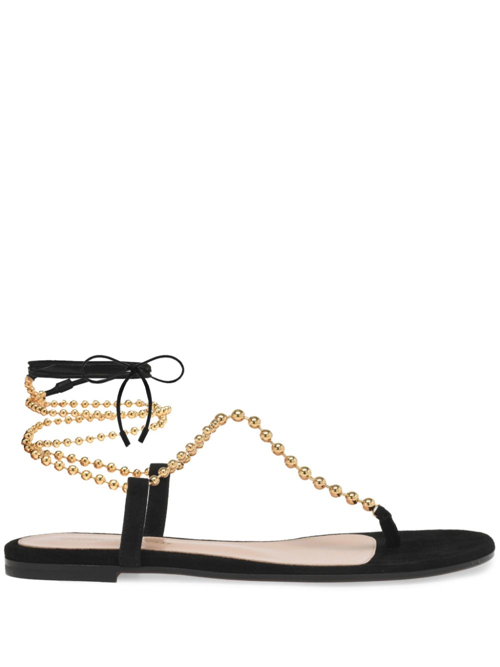 Gianvito Rossi suede chain ankle-wrap sandals - Black von Gianvito Rossi