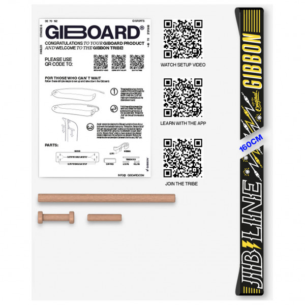 Gibbon Slacklines - Giboard Line - Slackline Gr 160 x 2,5 cm;160 x 3,5 cm;160 x 5 cm schwarz von Gibbon Slacklines