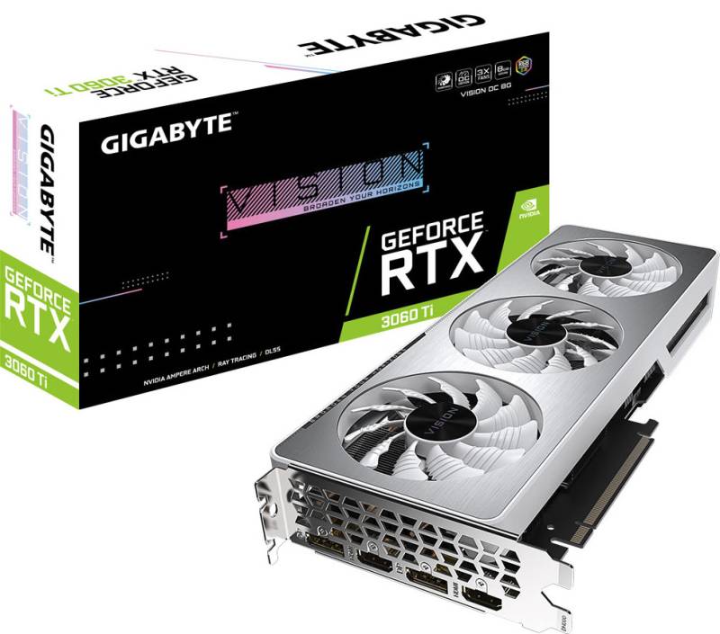 Gigabyte Grafikkarte »GeForce RTX™ 3060 Ti VISION OC (rev. 2.0)«, 8 GB, GDDR6 von Gigabyte