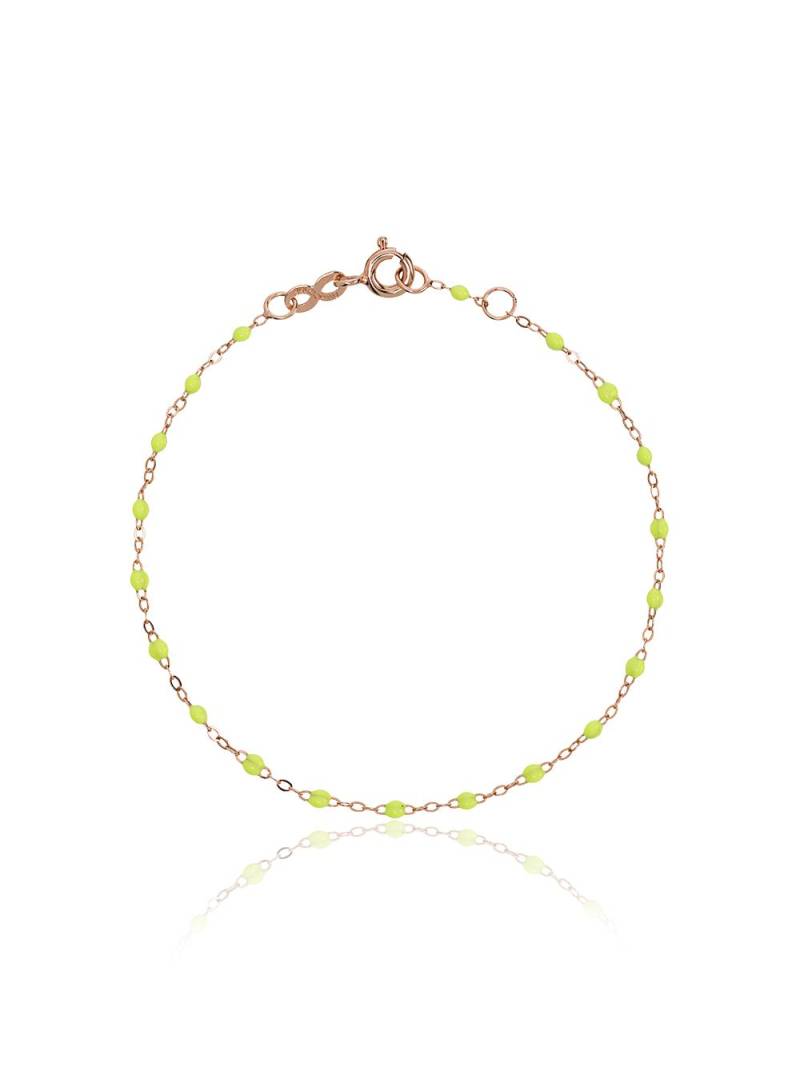 Gigi Clozeau 18kt rose gold Classic Gigi lime green beaded bracelet - Yellow von Gigi Clozeau