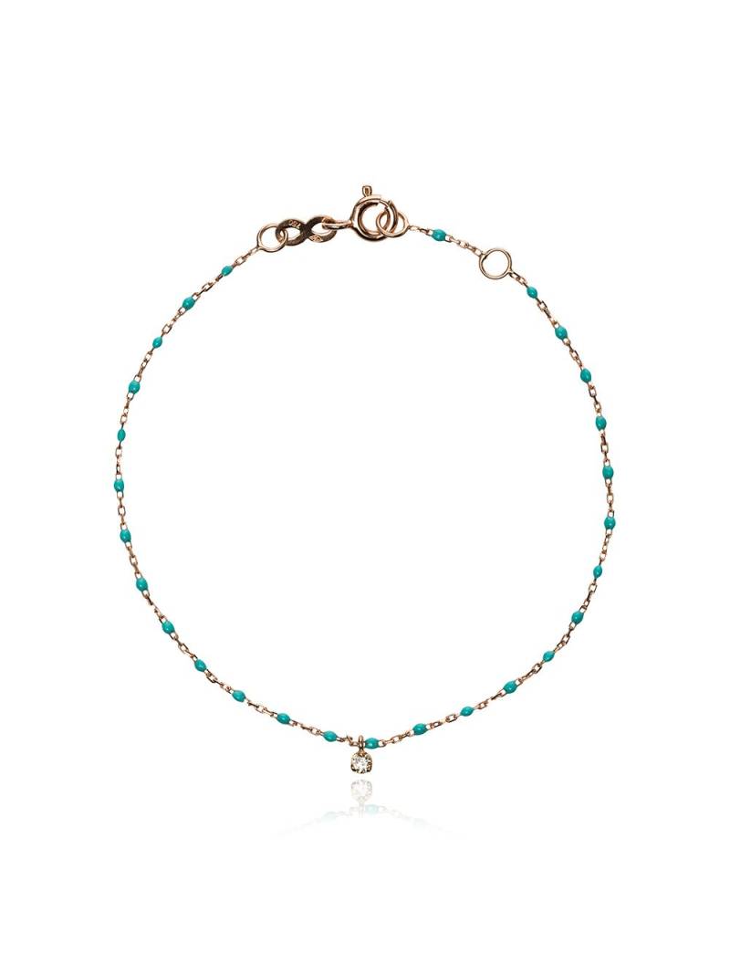 Gigi Clozeau 18kt rose gold turquoise beaded single diamond bracelet - Blue von Gigi Clozeau