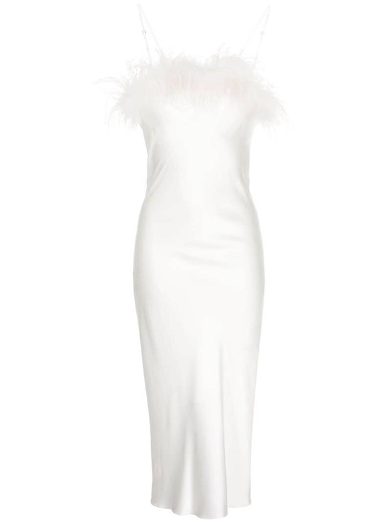 Gilda & Pearl Camille feather-trim silk dress - White von Gilda & Pearl