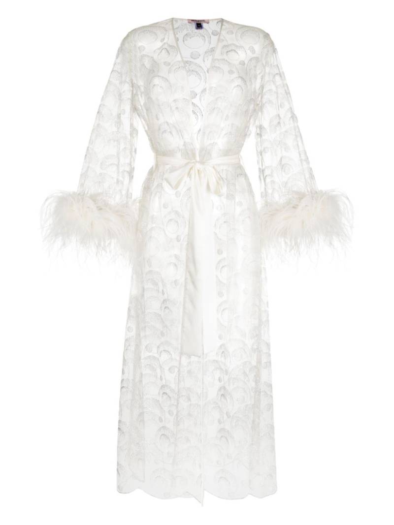 Gilda & Pearl Champagne In Venice embroidered robe - White von Gilda & Pearl