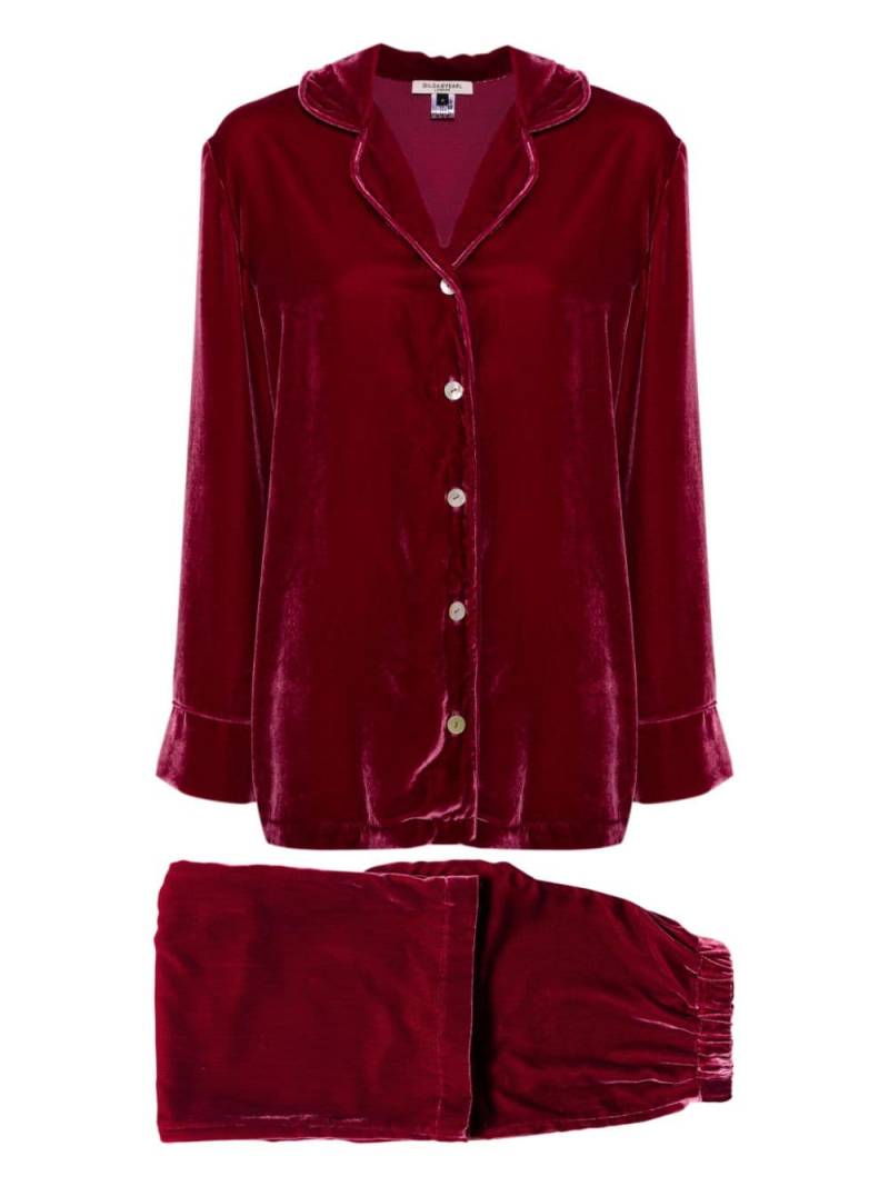 Gilda & Pearl Frankly My Dear velvet pyjamas - Red von Gilda & Pearl