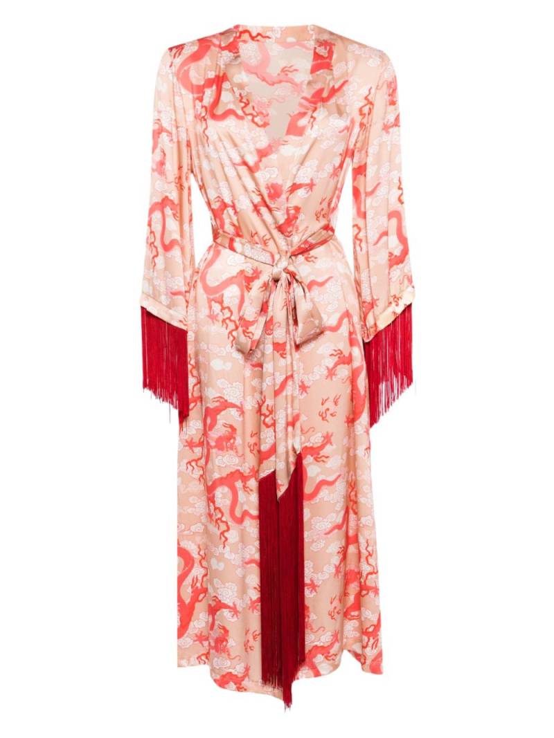 Gilda & Pearl Lili fringed silk robe - Pink von Gilda & Pearl