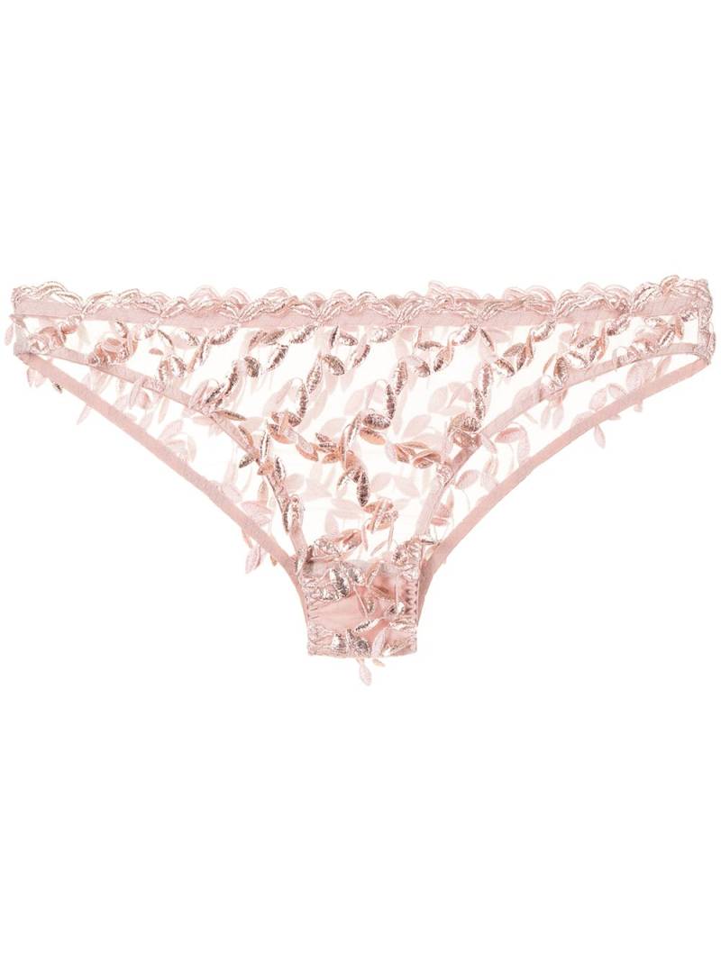 Gilda & Pearl Tallulah embroidered stretch-silk knickers - Pink von Gilda & Pearl