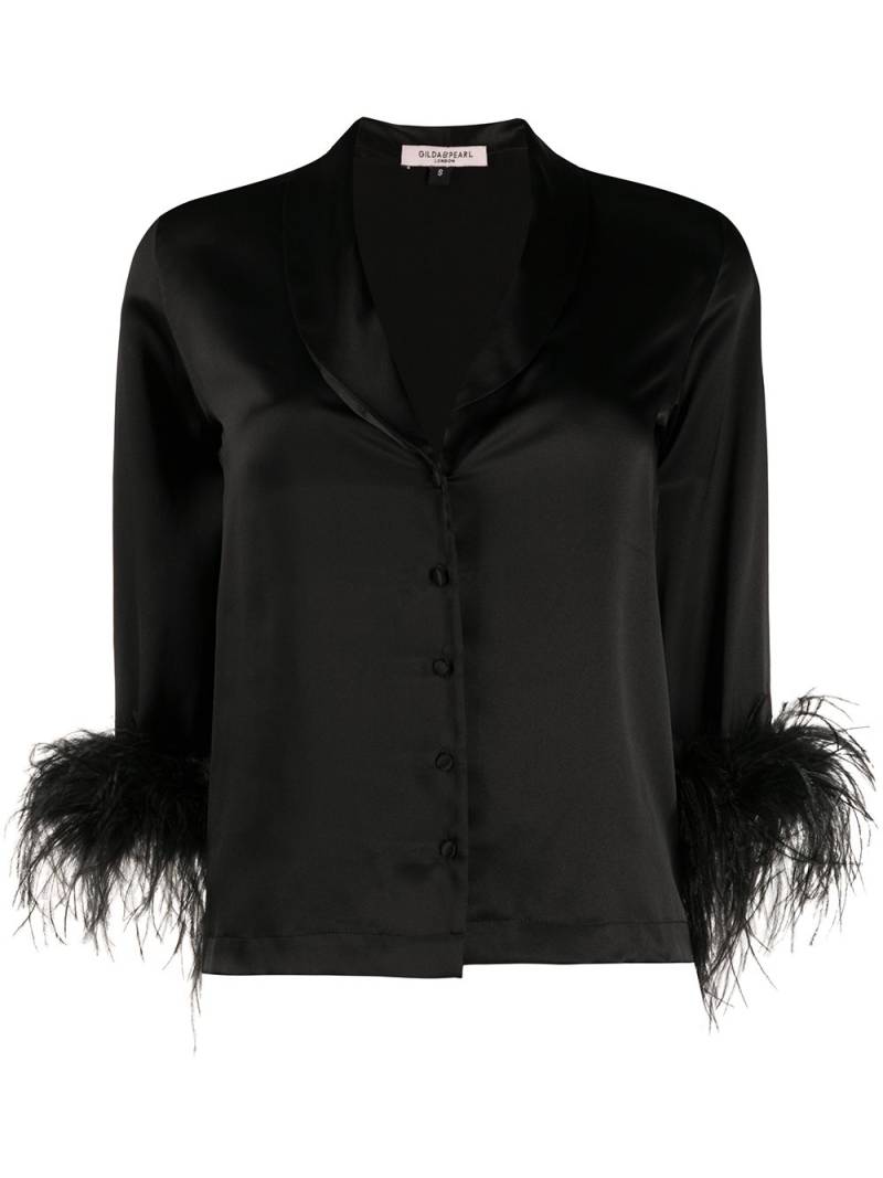 Gilda & Pearl feather cuff Esme jacket - Black von Gilda & Pearl