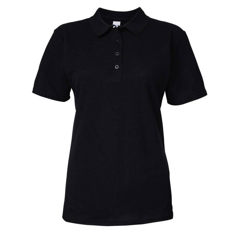 Softstyle Kurzarm Doppel Pique Polo Shirt Damen Schwarz L von Gildan