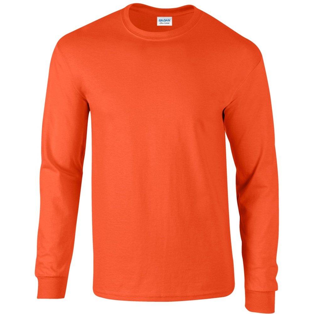 Ultra Tshirt Mit Rundhalsausschnitt, Langärmlig Herren Orange S von Gildan