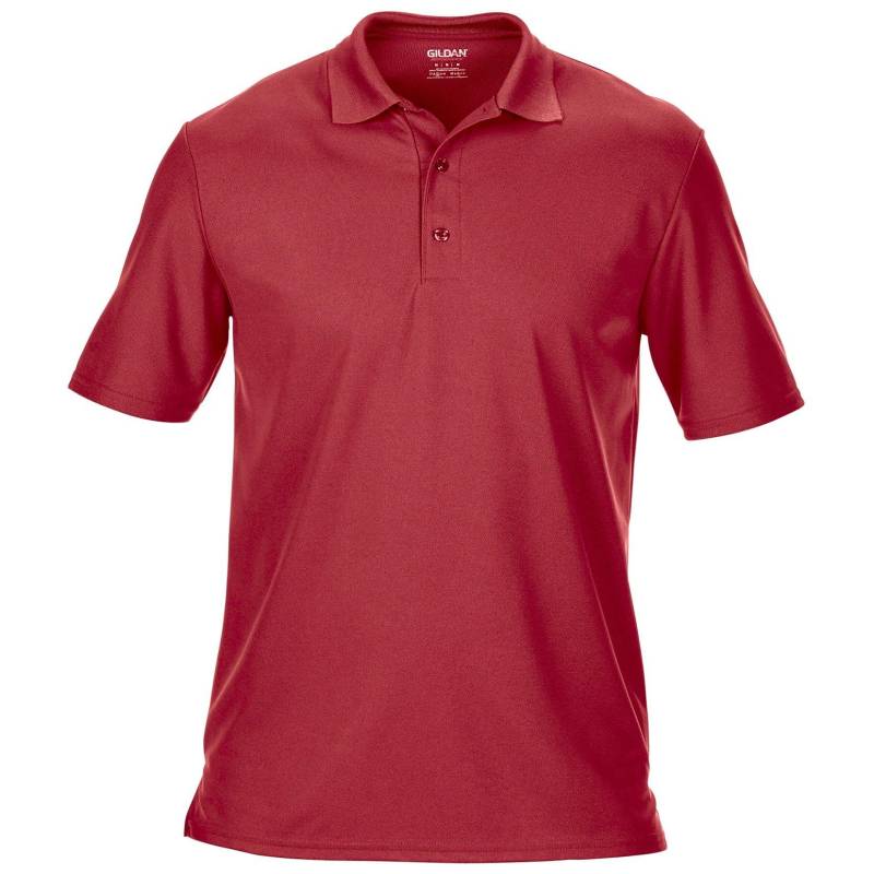 Double Pique Kurzarm Sport Polo Shirt Herren Rot Bunt 3XL von Gildan