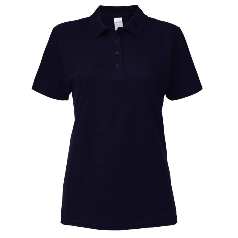 Gildan - Softstyle Kurzarm Doppel Pique Polo Shirt, für Damen, Marine, Größe L von Gildan