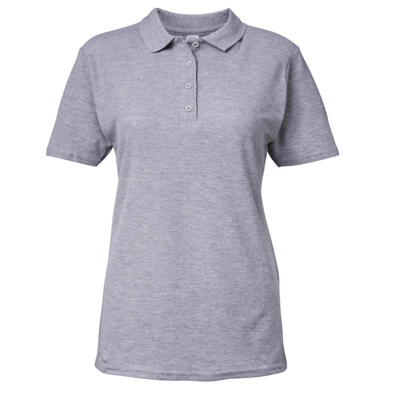 Gildan - Softstyle Kurzarm Doppel Pique Polo Shirt, für Damen, Grau, Größe L von Gildan