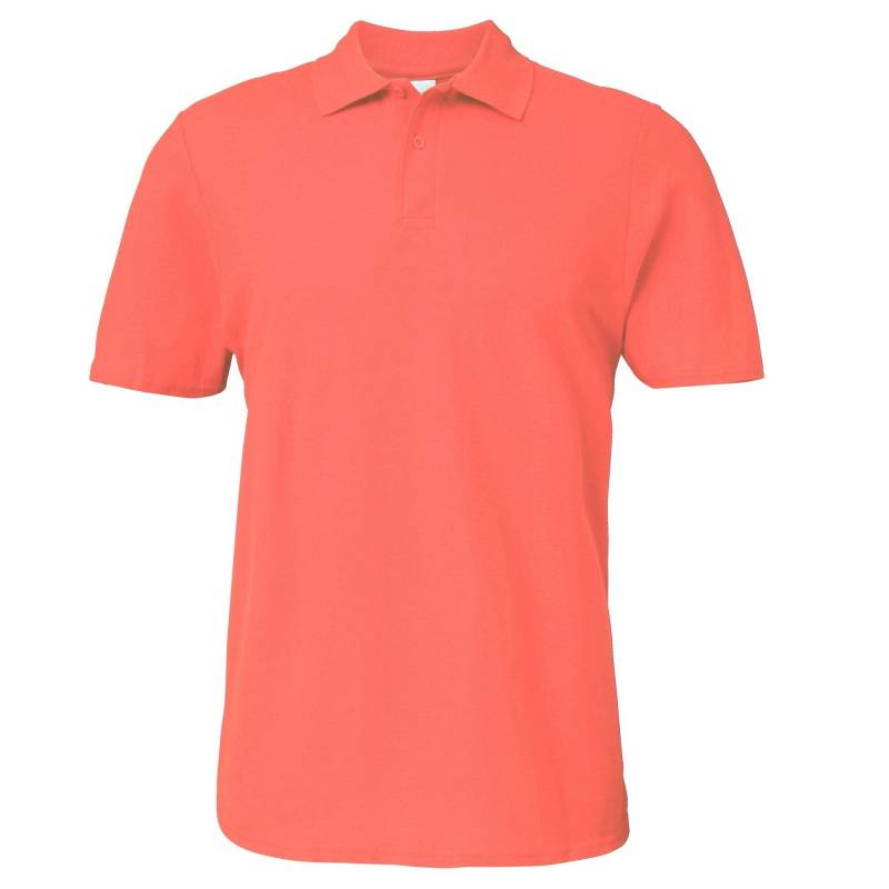 Softsyle Kurzarm Doppel Pique Polo Shirt Herren Lachs S von Gildan