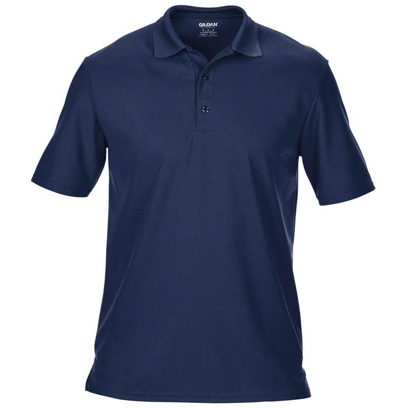 Performance Sport Double Pique Poloshirt Herren Marine S von Gildan