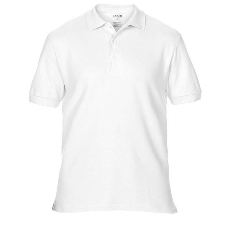 Premium Sport Pique Polohemd Herren Weiss L von Gildan