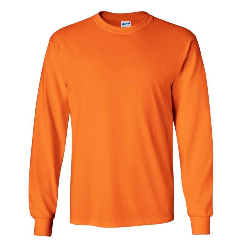 Gildan - Ultra TShirt mit Rundhalsausschnitt, langärmlig, für Herren, Orange, Größe M von Gildan