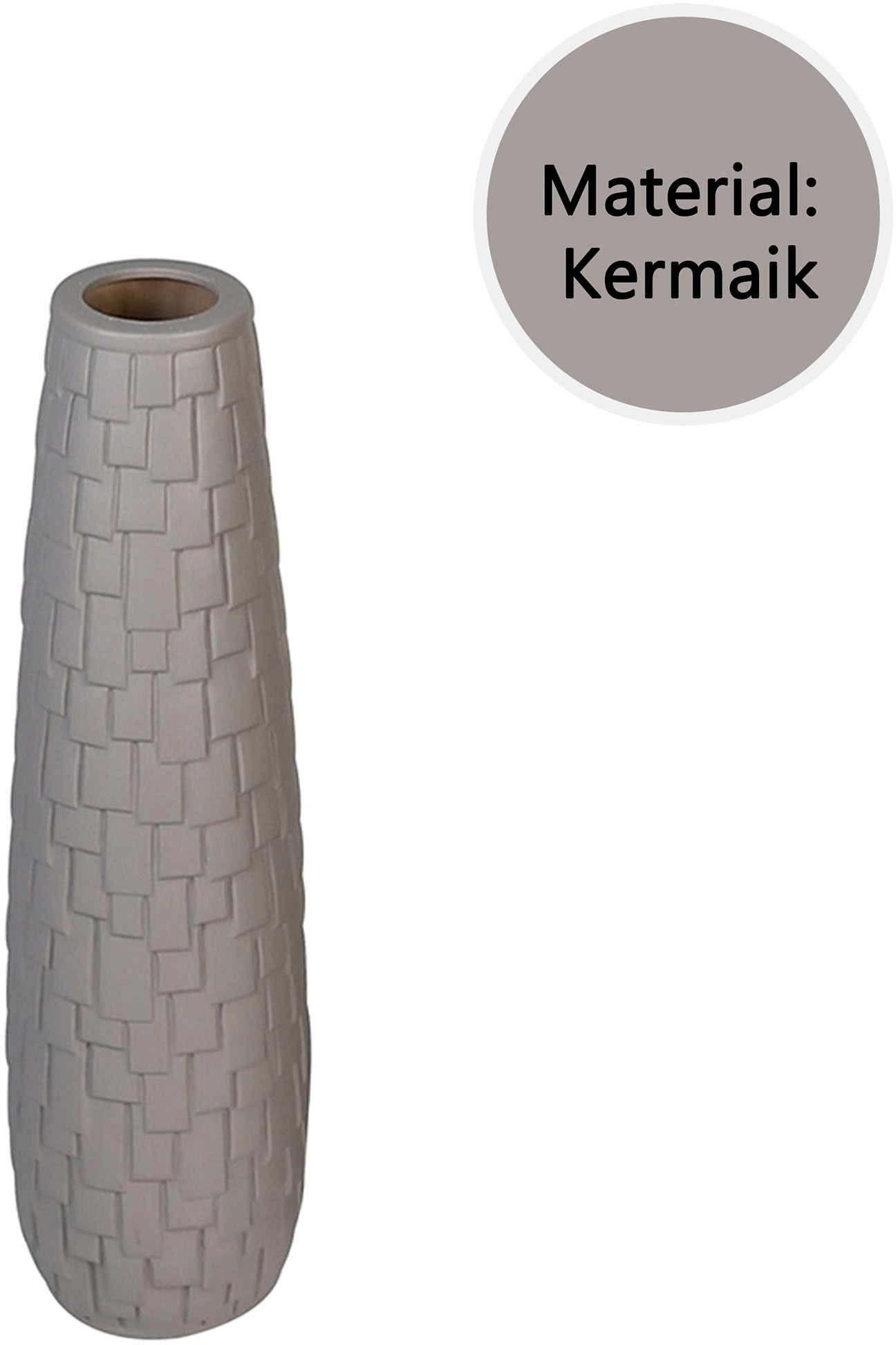 GILDE Bodenvase »Brick«, (1 St.), Keramik, matt, dekorative Riemchen-Struktur, 57 cm hoch von Gilde