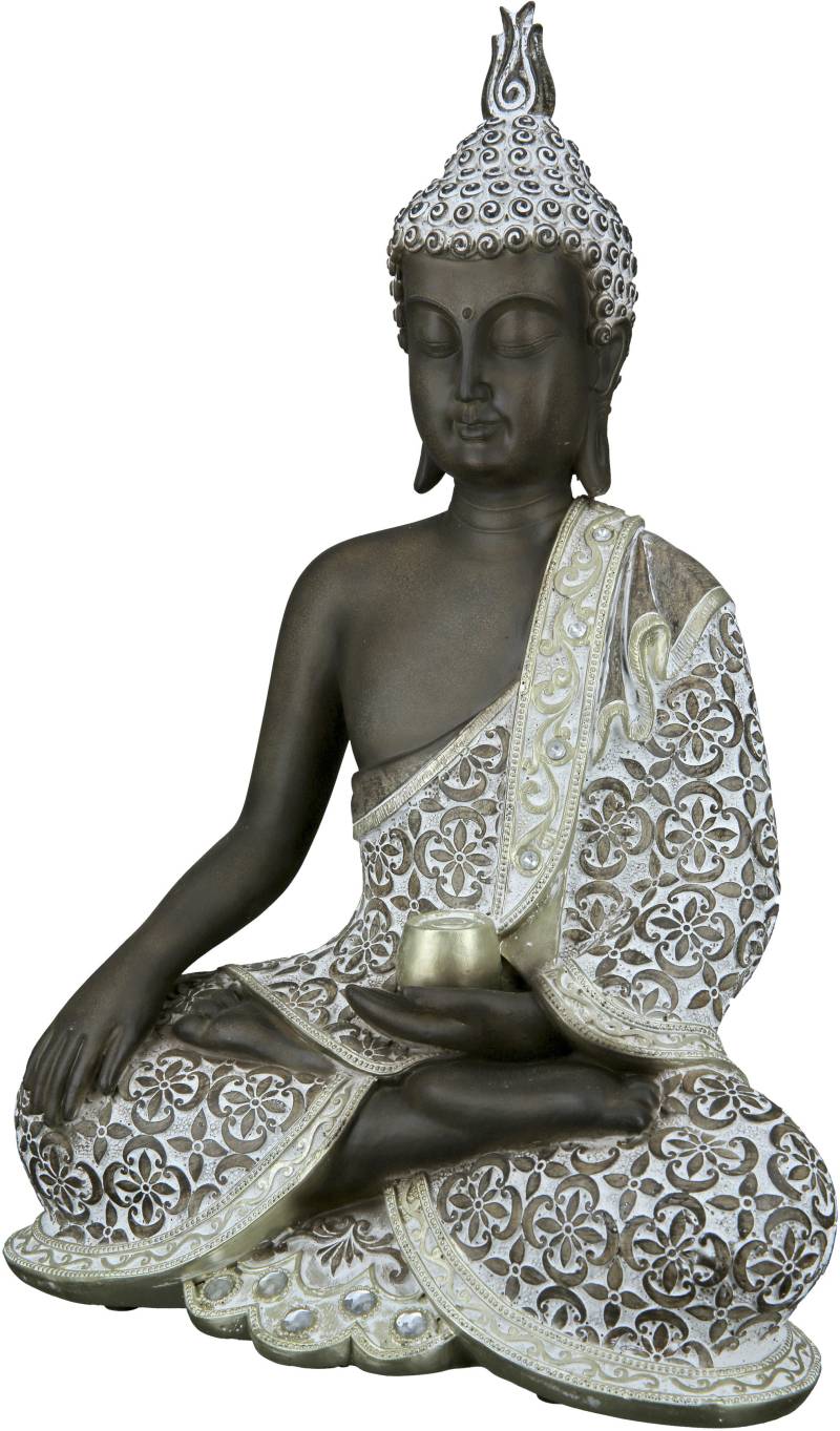 GILDE Buddhafigur »Buddha Mangala braun-weiss« von Gilde