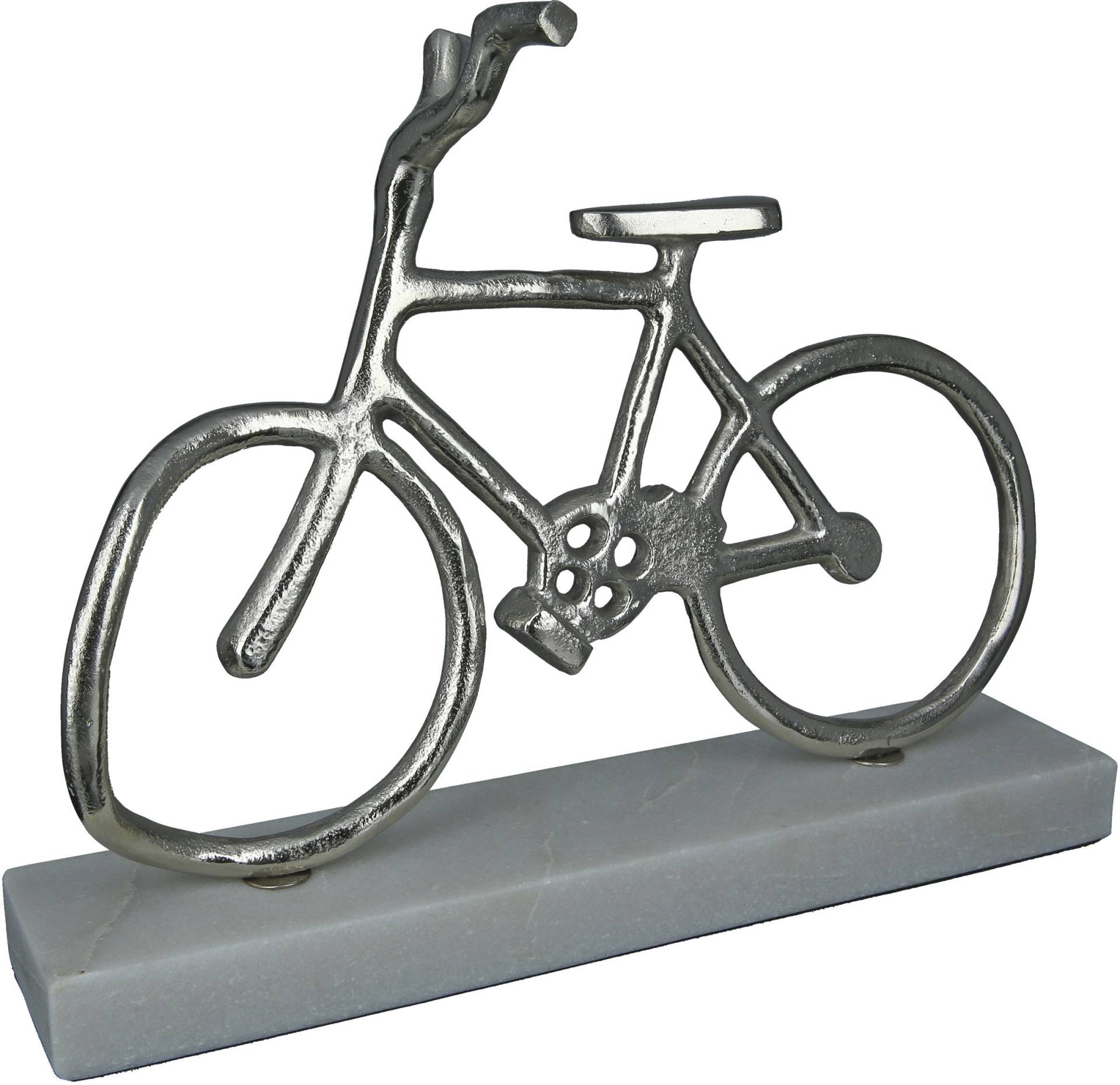 GILDE Dekofigur »Fahrrad auf Base, silber«, Dekoobjekt, aus Metall, Höhe 28 cm, Wohnzimmer von Gilde