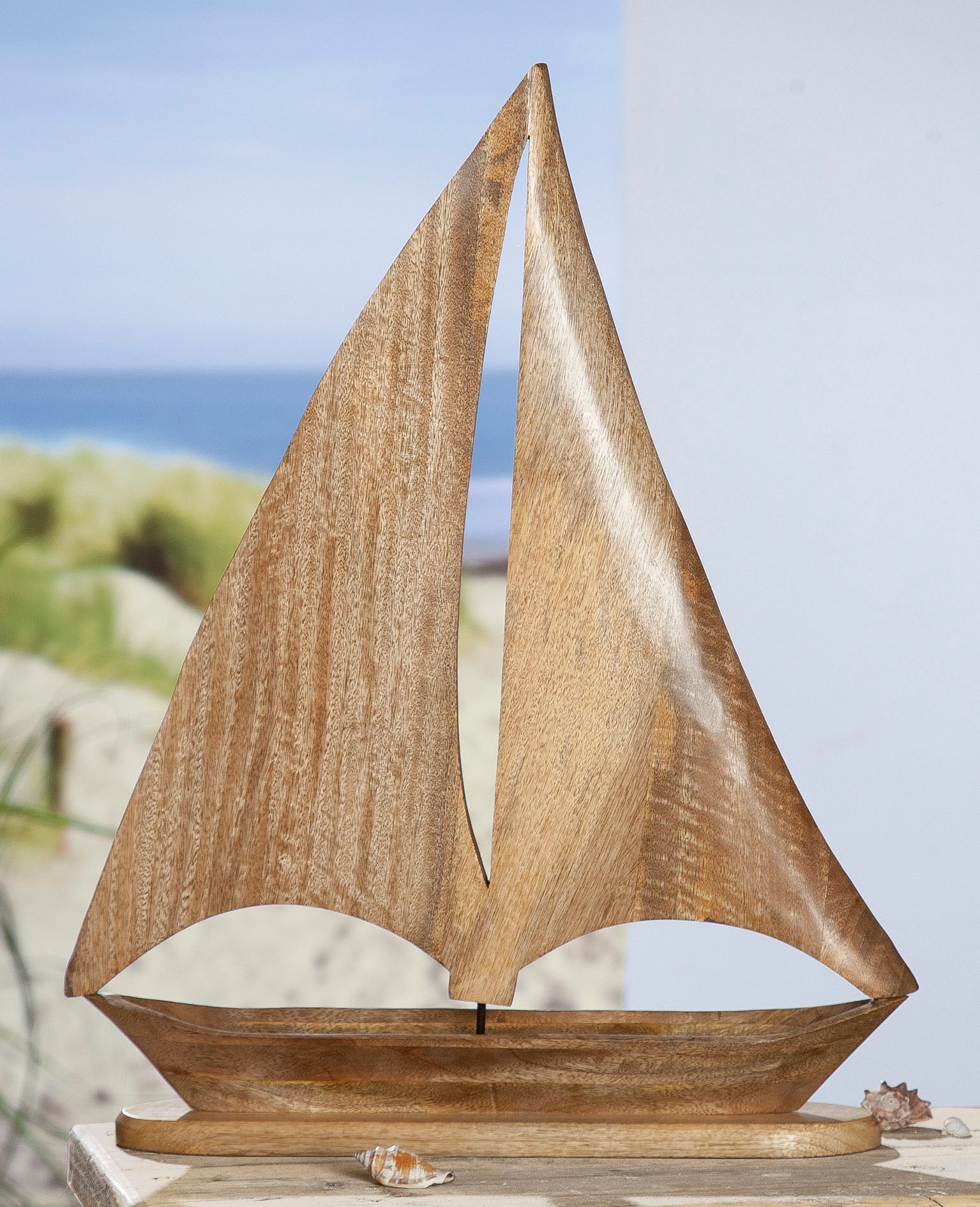 GILDE Dekoobjekt »Deko Segelschiff«, Höhe 60 cm, aus Holz, maritim, Wohnzimmer von Gilde