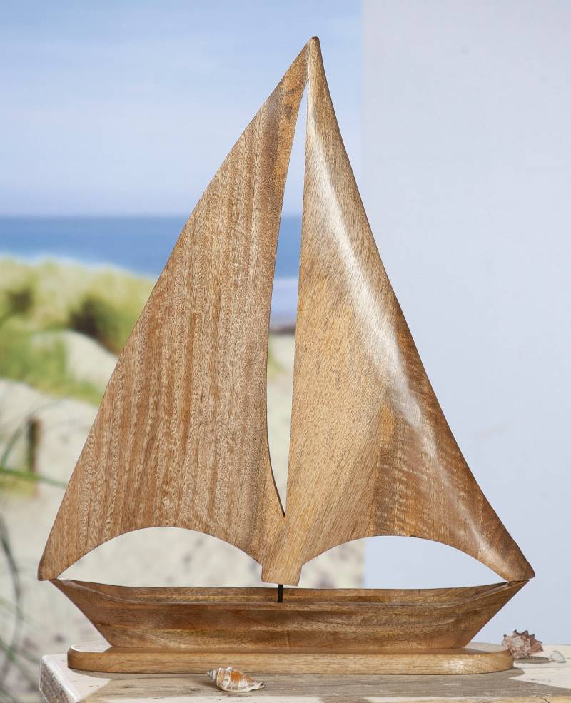 GILDE Dekoobjekt »Deko Segelschiff«, Höhe 60 cm, aus Holz, maritim, Wohnzimmer von Gilde