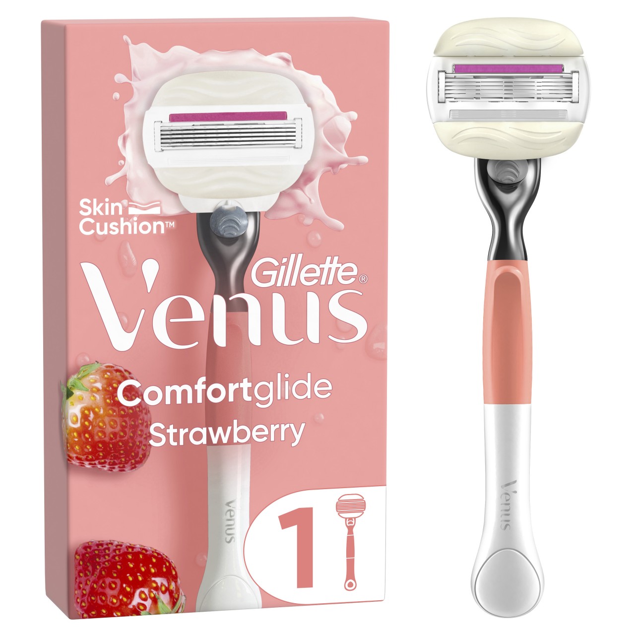 Gillette - Venus Comfortglide Strawberry Edition Rasierapparat mit 1 Klinge von Gillette Venus