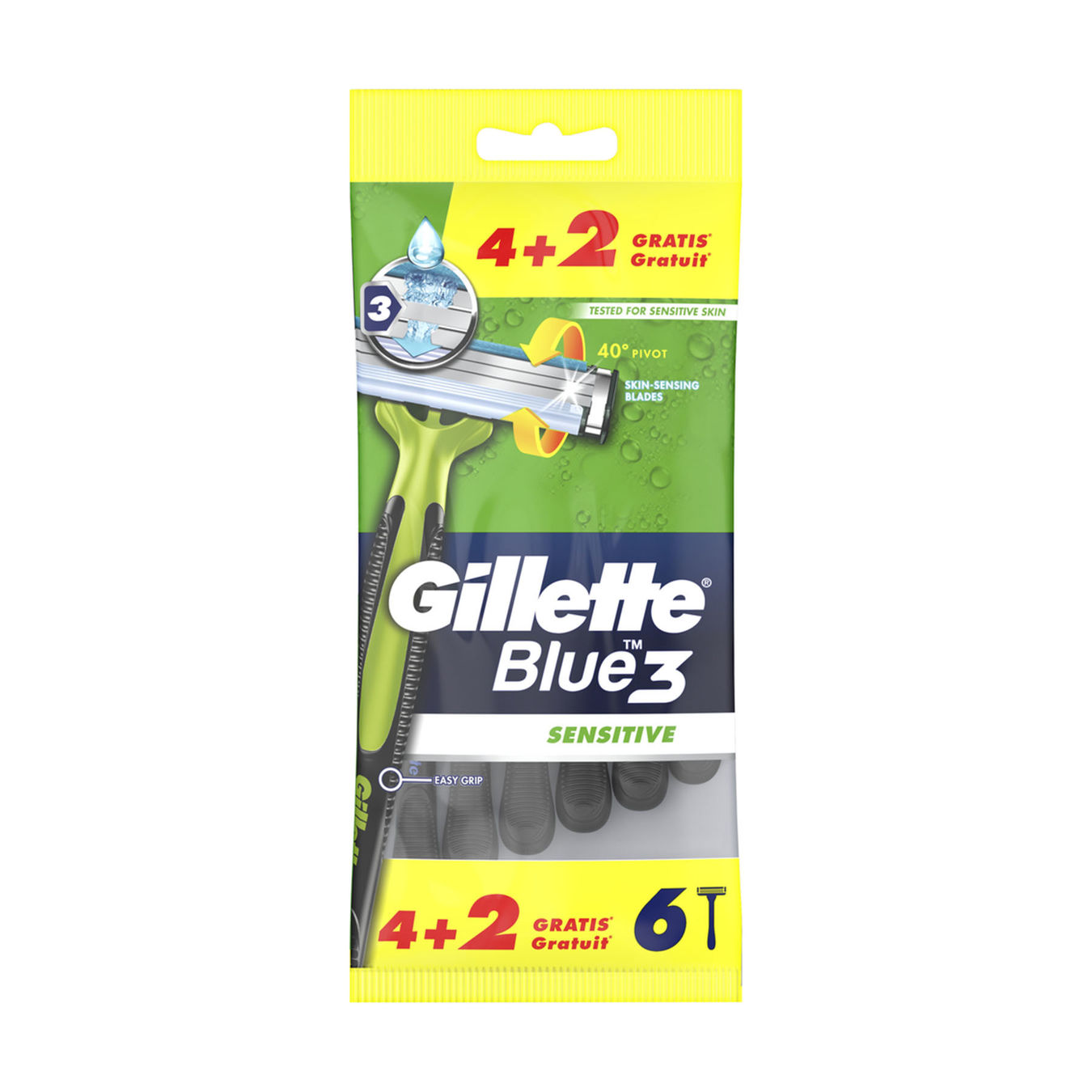 Gillette Blue3 Sensitive Einwegrasierer 6 Stück von Gillette