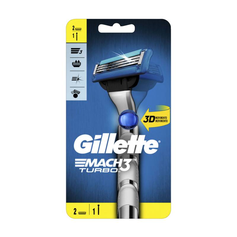 Gillette Mach3 Turbo 3D Rasierer + 2 Klingen von Gillette