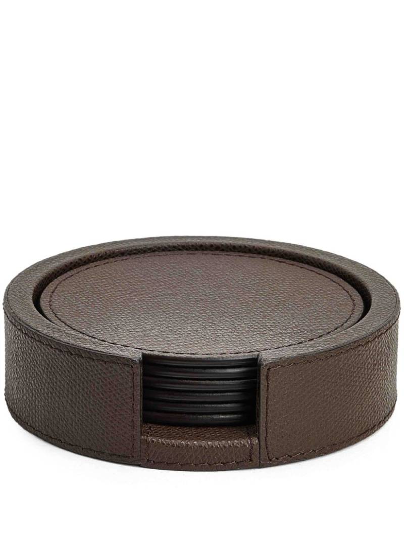 Giobagnara Tao leather coasters (set of six) - Brown von Giobagnara