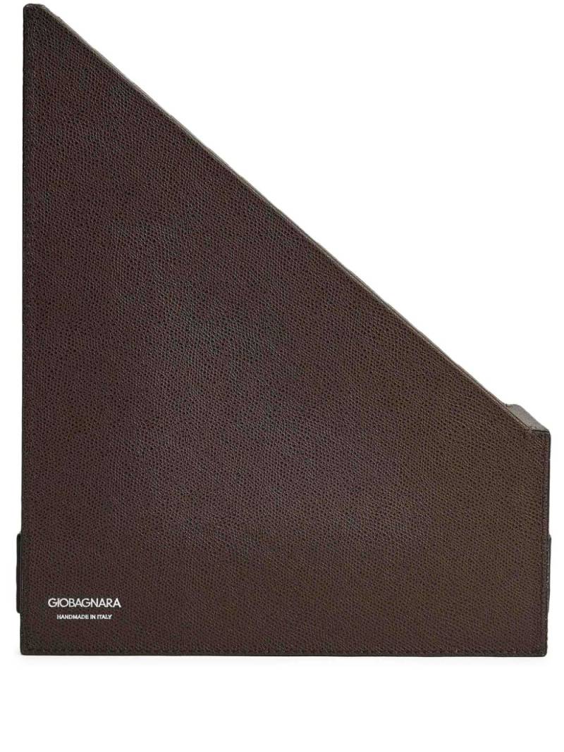 Giobagnara grained-textured leather file holder - Brown von Giobagnara