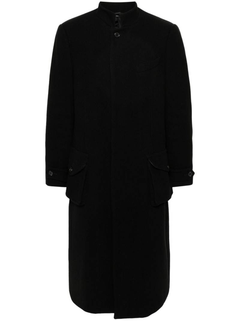 Giorgio Armani Pre-Owned 1980s mock collar concealed-fastening coat - Black von Giorgio Armani Pre-Owned