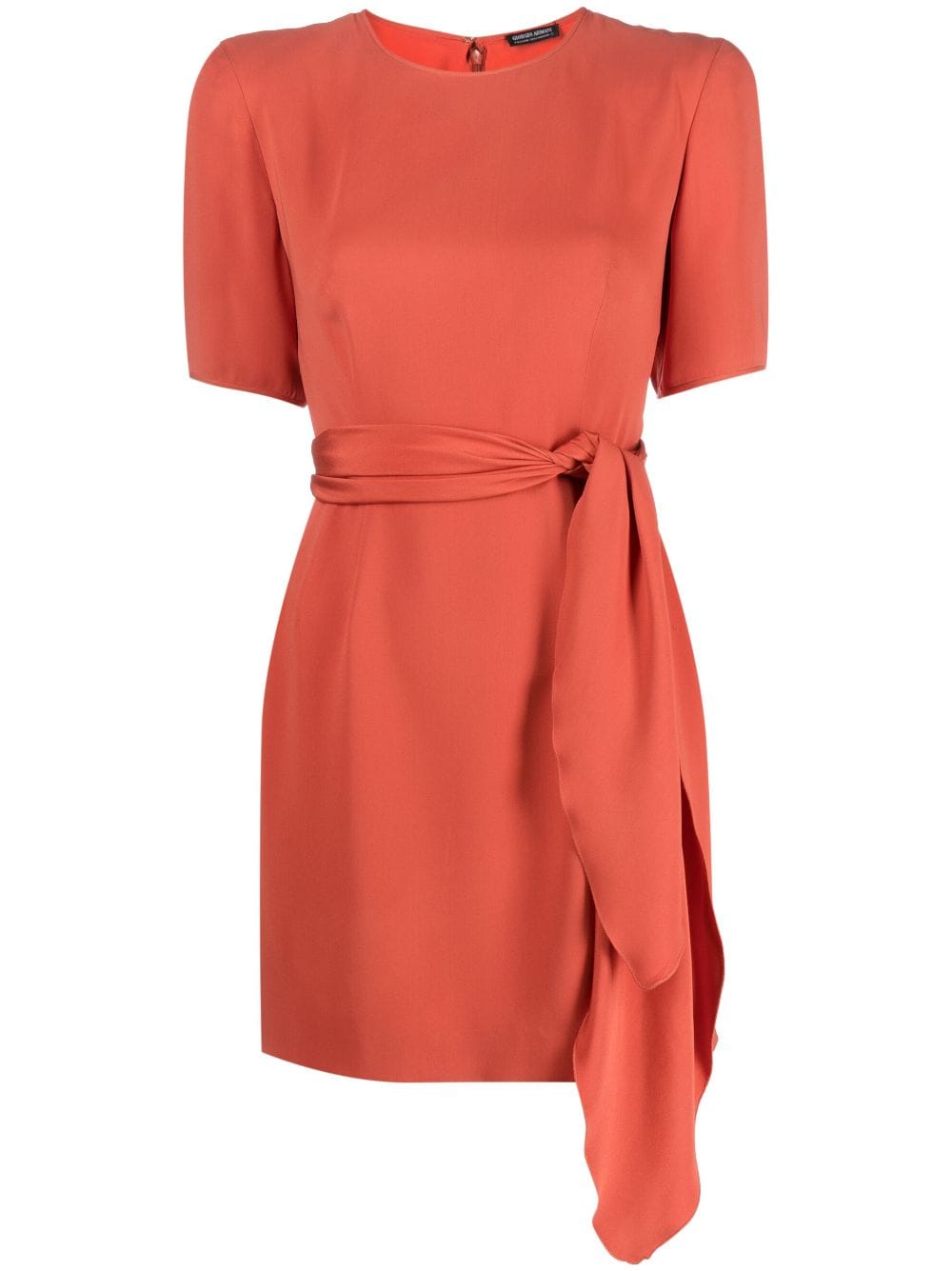 Giorgio Armani Pre-Owned 1980s tied waist flared minidress - Orange von Giorgio Armani Pre-Owned