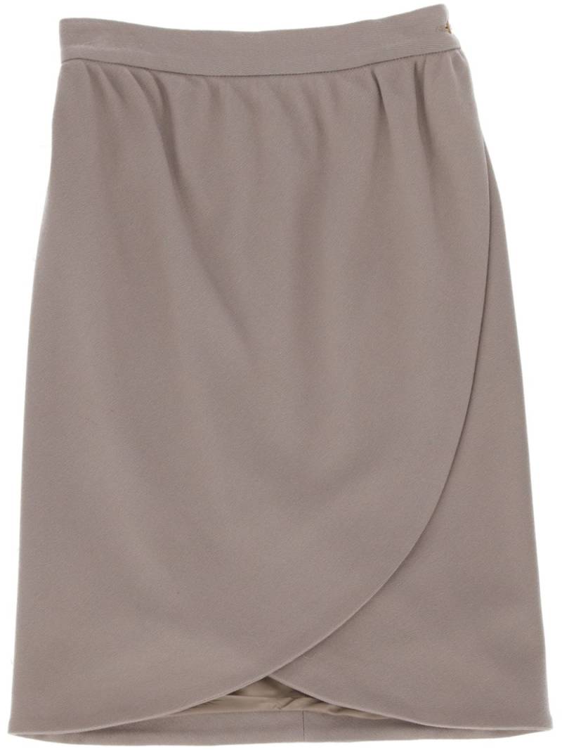 Giorgio Armani Pre-Owned 1980s wool skirt - Neutrals von Giorgio Armani Pre-Owned