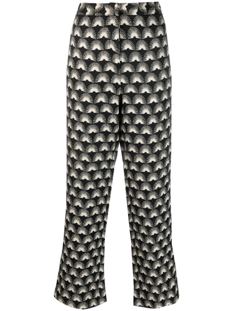 Giorgio Armani Pre-Owned 1990s abstract-print cropped trousers - Black von Giorgio Armani Pre-Owned