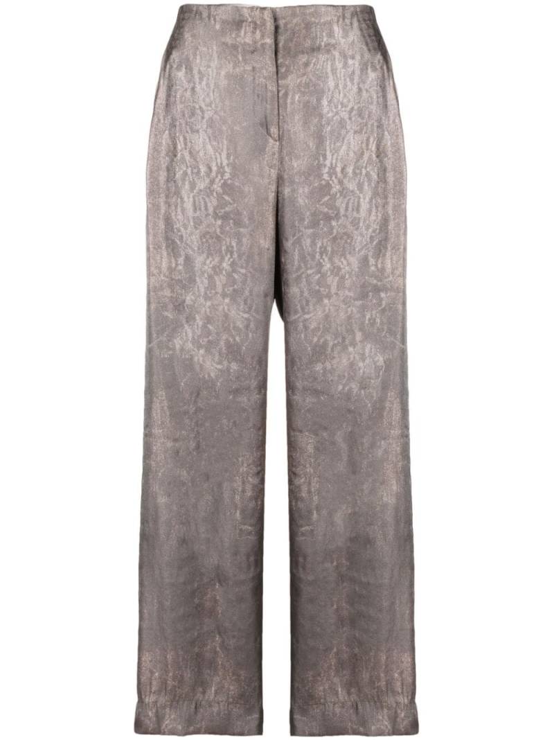 Giorgio Armani Pre-Owned 1990s distressed-print straight-leg trousers - Grey von Giorgio Armani Pre-Owned