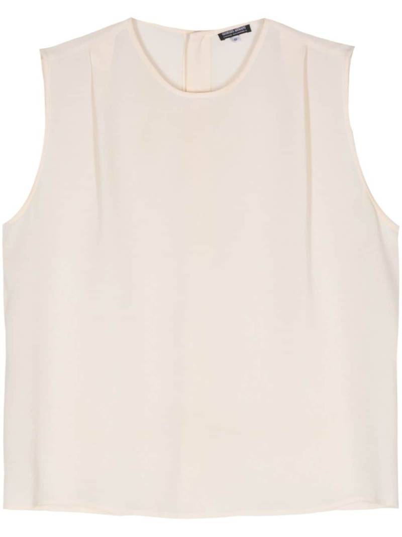 Giorgio Armani Pre-Owned 1990s georgette silk tank top - Neutrals von Giorgio Armani Pre-Owned