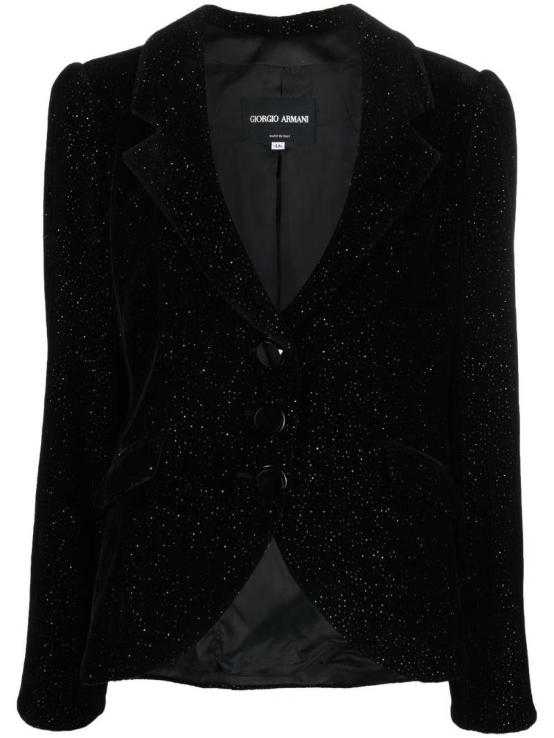 Giorgio Armani Pre-Owned 1990s glitter-detailing single-breasted jacket - Black von Giorgio Armani Pre-Owned