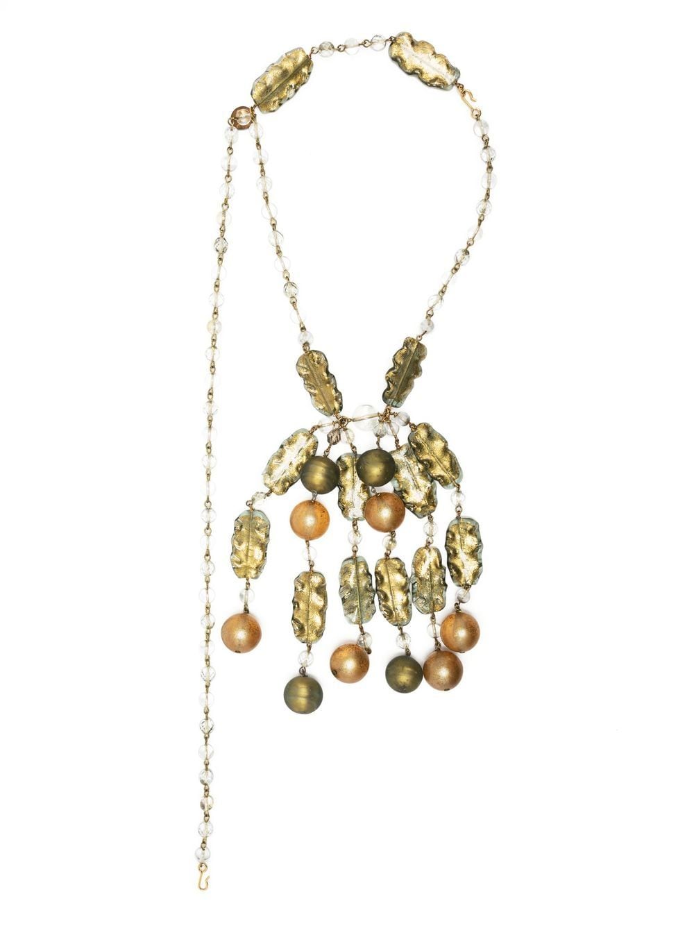 Giorgio Armani Pre-Owned 1990s leaf-motif beaded necklace - Gold von Giorgio Armani Pre-Owned