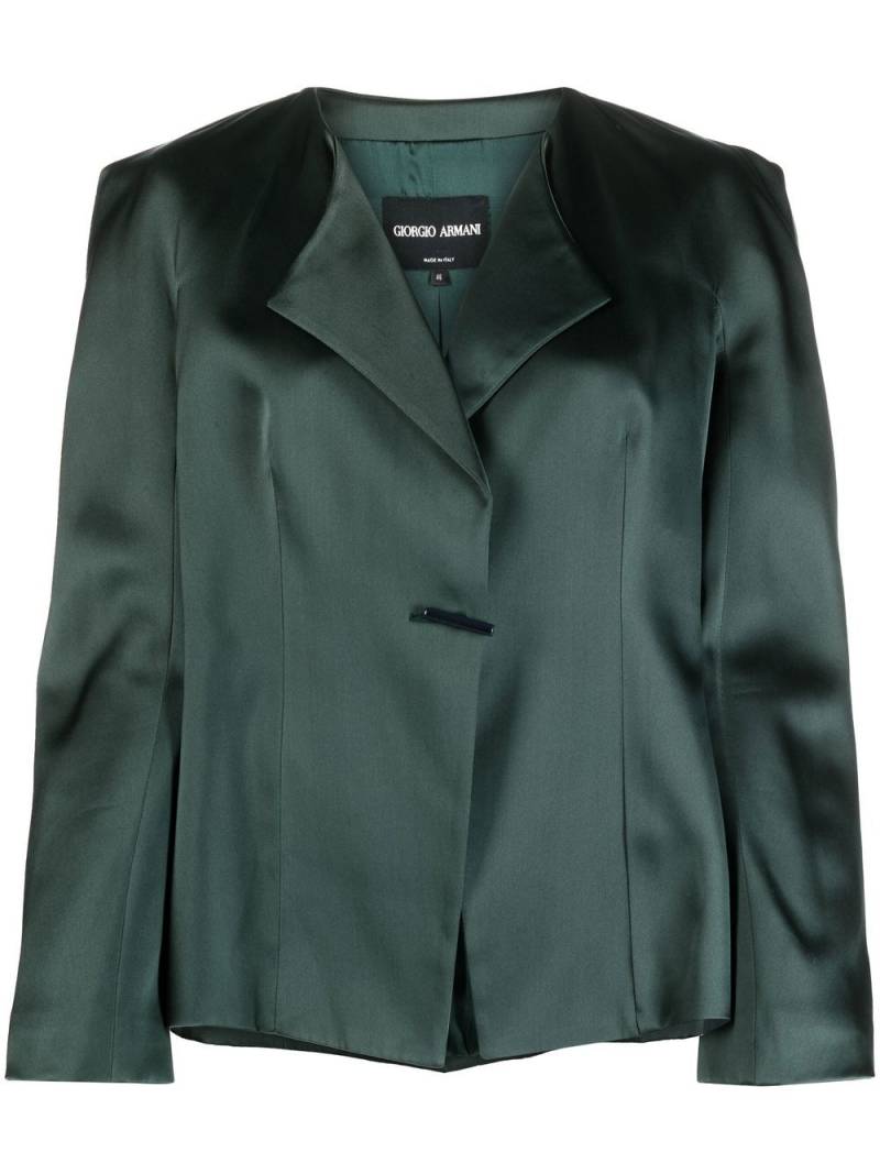 Giorgio Armani Pre-Owned 1990s silk single-breasted jacket - Green von Giorgio Armani Pre-Owned