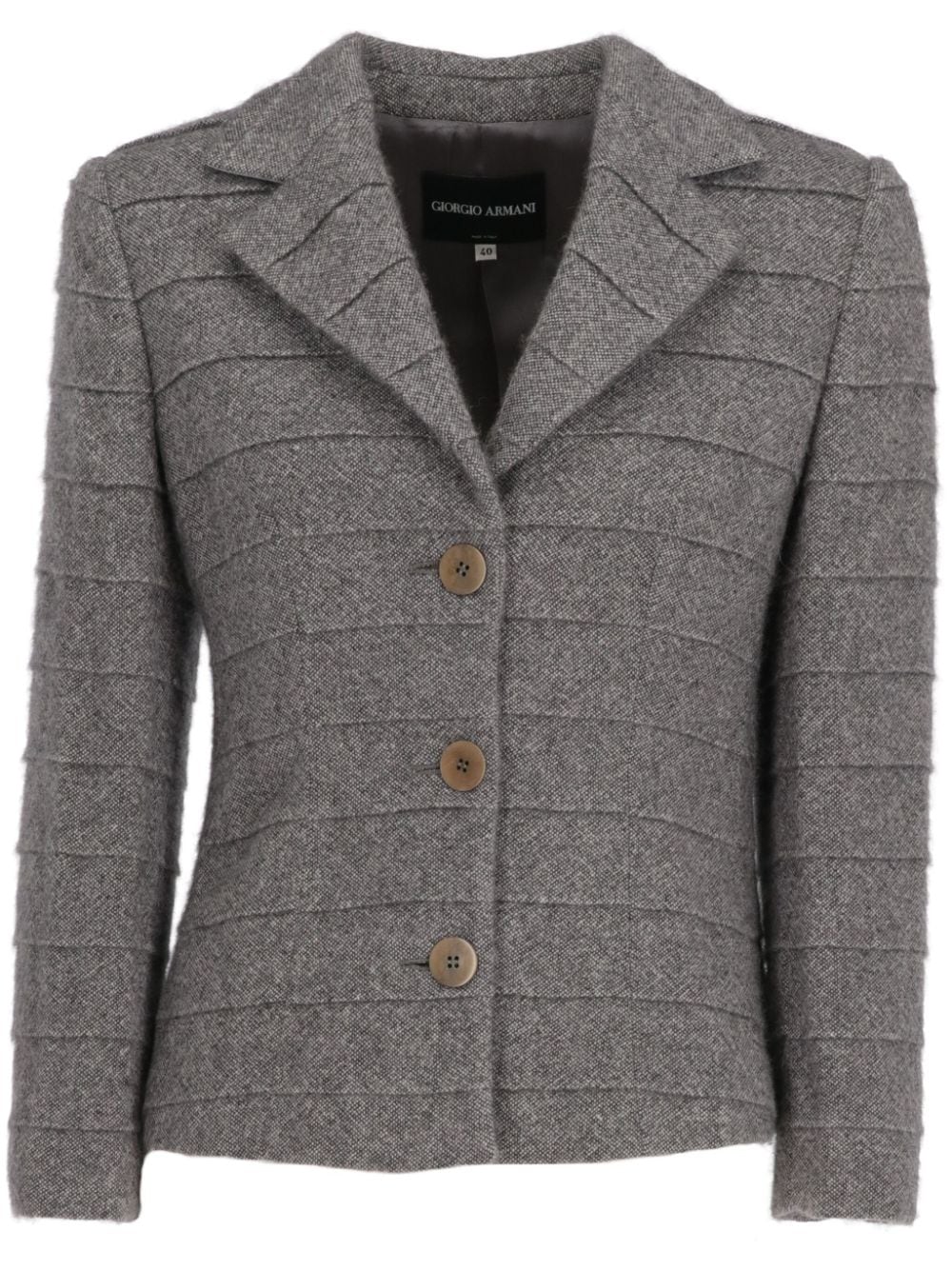 Giorgio Armani Pre-Owned 2000 ribbed single-breasted jacket - Grey von Giorgio Armani Pre-Owned