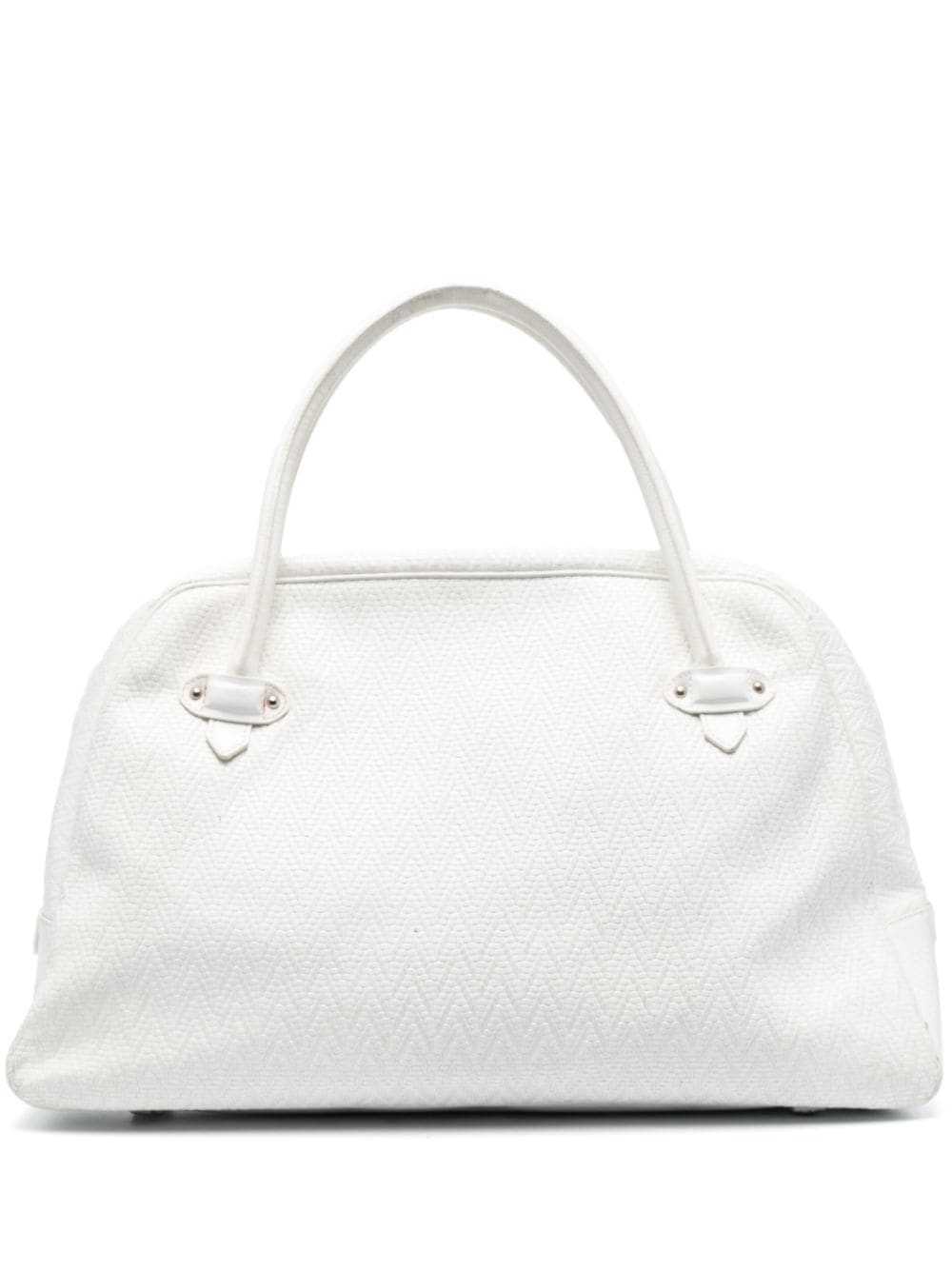 Giorgio Armani Pre-Owned 2000 zigzag pattern zipped handbag - White von Giorgio Armani Pre-Owned