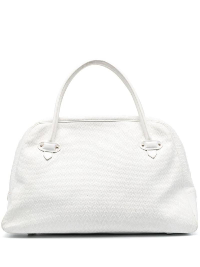 Giorgio Armani Pre-Owned 2000 zigzag pattern zipped handbag - White von Giorgio Armani Pre-Owned