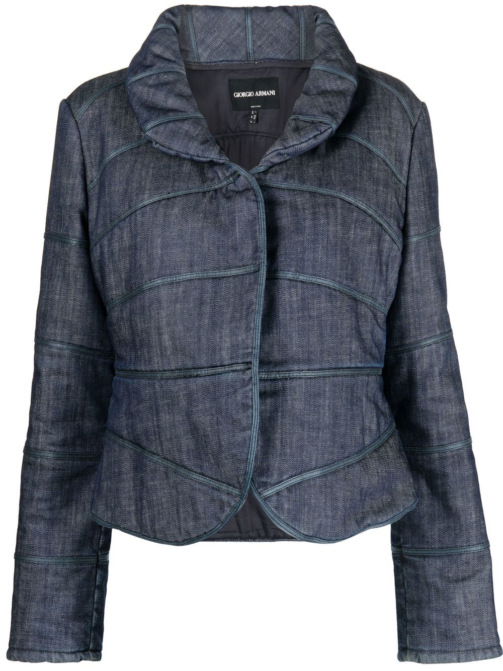 Giorgio Armani Pre-Owned 2000s padded denim jacket - Blue von Giorgio Armani Pre-Owned