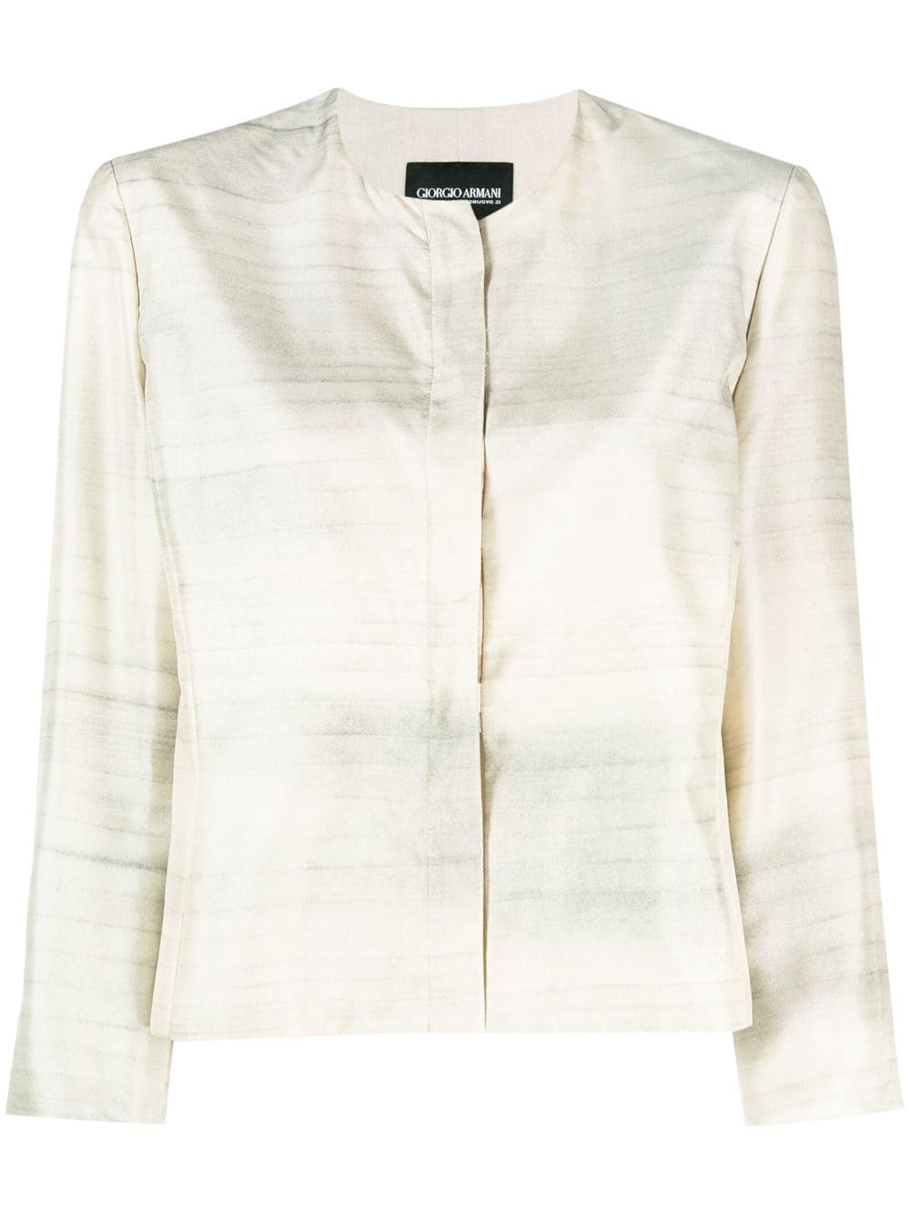 Giorgio Armani Pre-Owned 2000s round-neck jacket - Neutrals von Giorgio Armani Pre-Owned