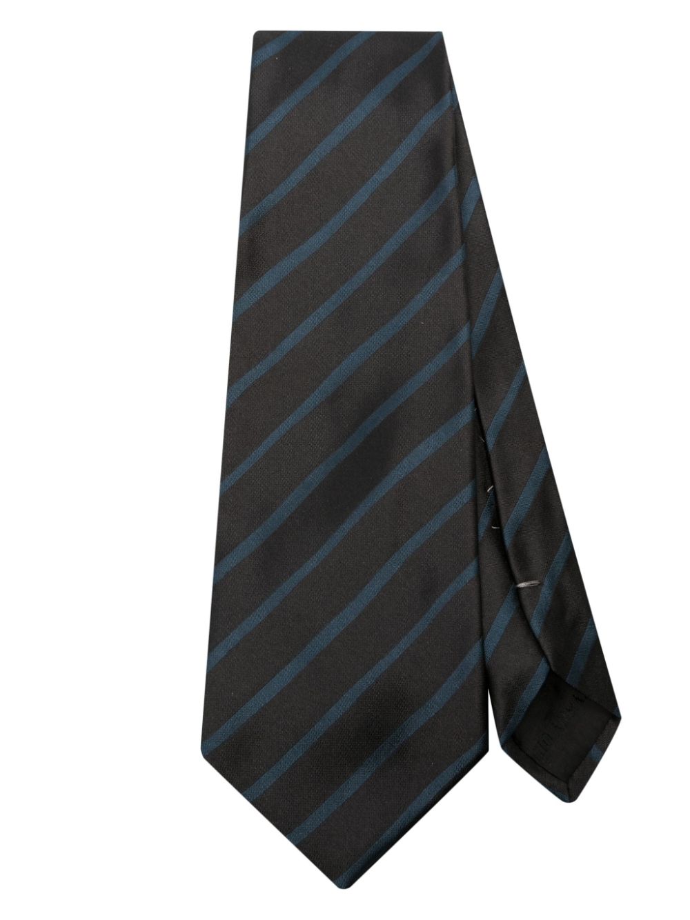 Giorgio Armani Pre-Owned striped-jacquard silk tie - Black von Giorgio Armani Pre-Owned