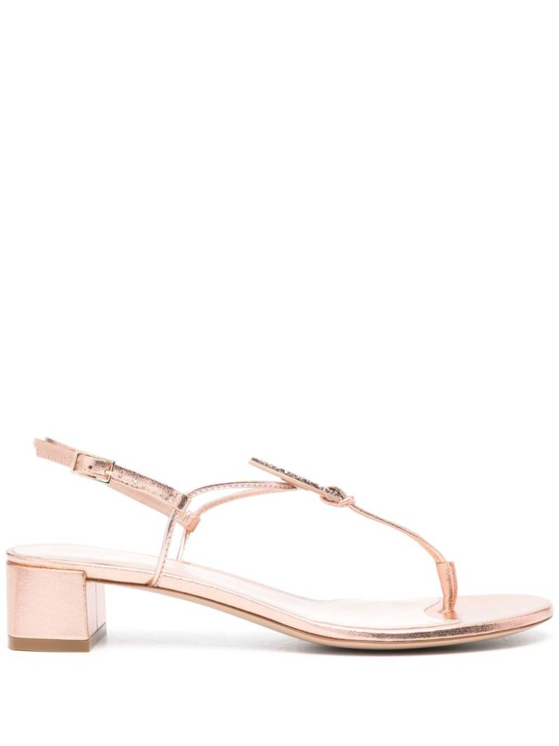 Giorgio Armani 35mm laminated leather sandals - Pink von Giorgio Armani