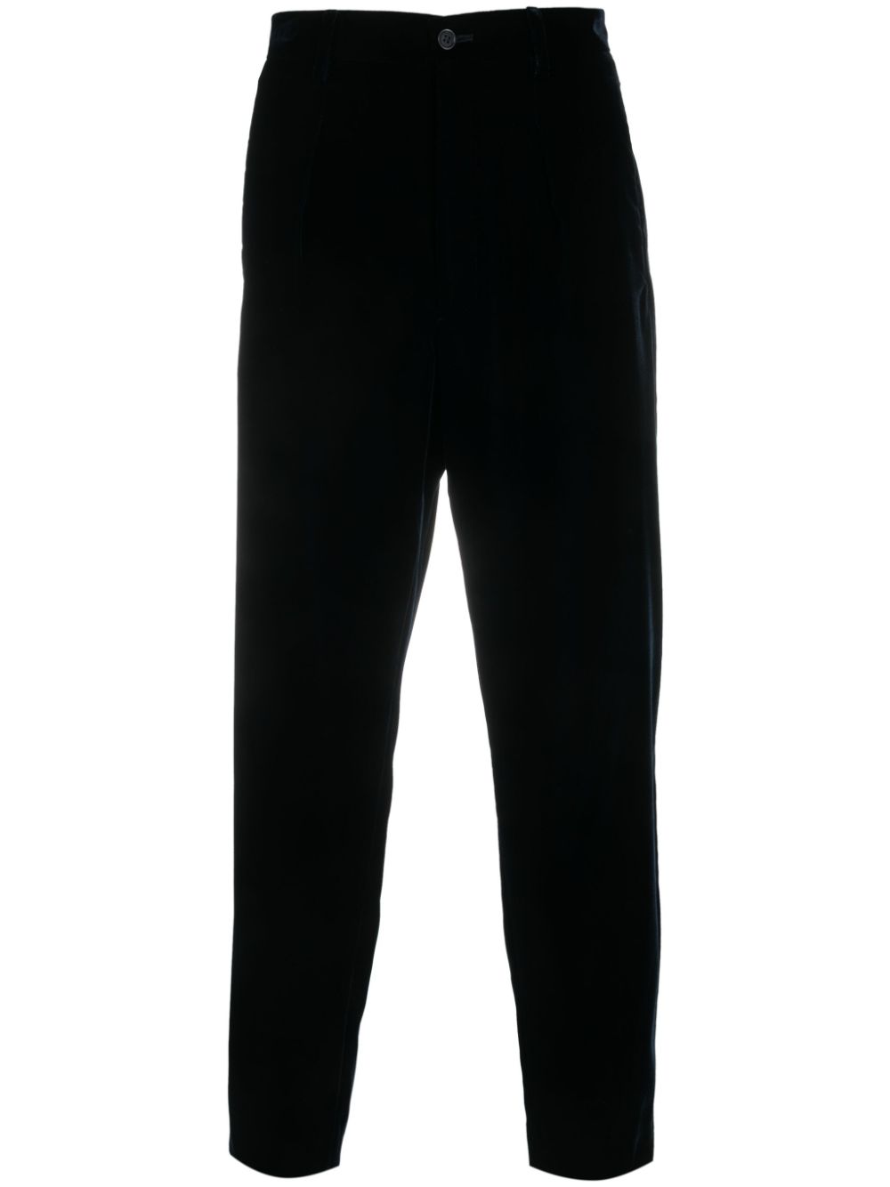 Giorgio Armani straight-leg velvet trousers - Blue von Giorgio Armani