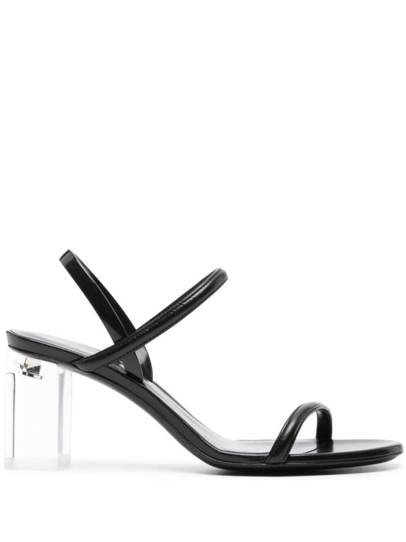 Giorgio Armani 80mm block-heel leather sandals - Black von Giorgio Armani