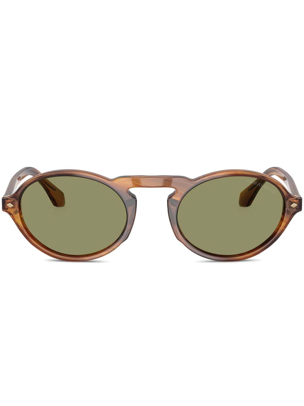 Giorgio Armani oval-frame sunglasses - Brown von Giorgio Armani